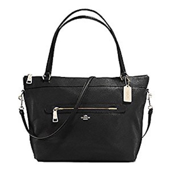 Coach Handbags - Coach Tyler Pebble Leather Zip Tote Black